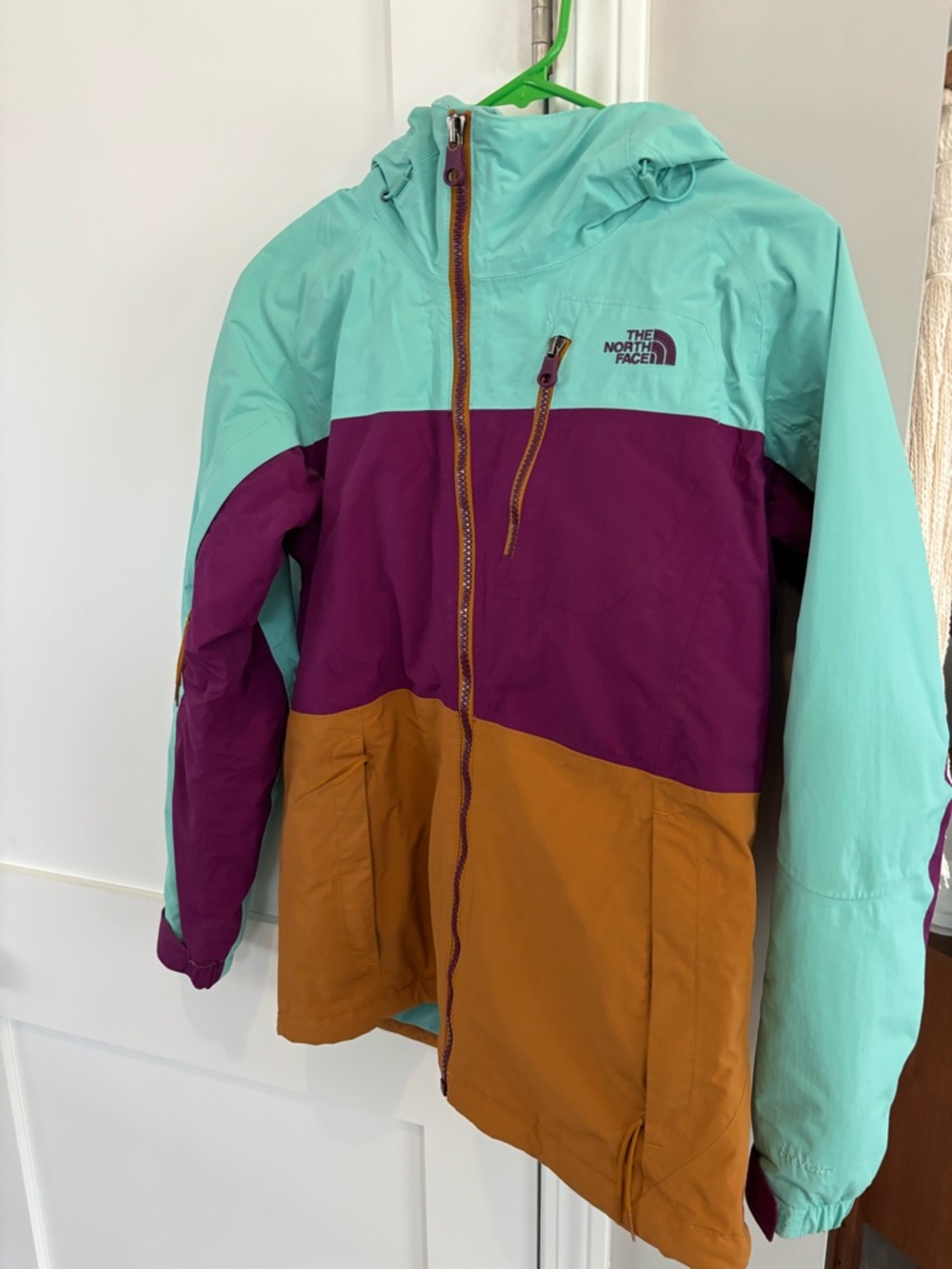 The North Face Mint Green Hooded Shell Jacket